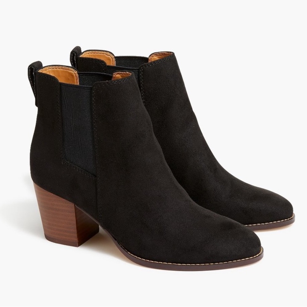 🍒NEW IN BOX J. Crew Factory Rory Microsuede Boots. Black Suede. Size: 8.5 - Picture 1 of 11